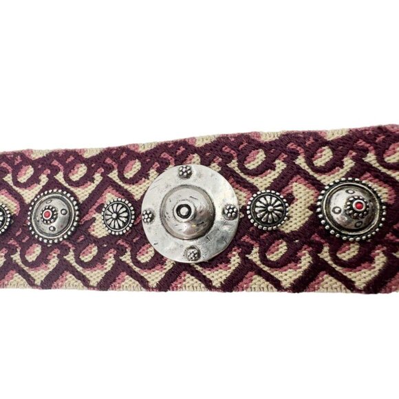 Christian Dior  Studded Oblique Canvas Strap Burgundy main image 4